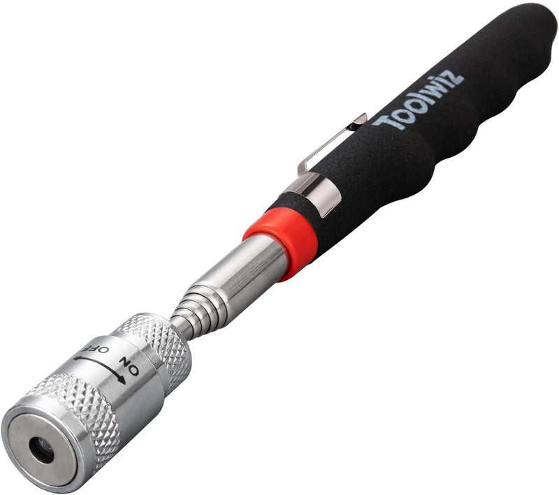 Toolwiz Magnetic Telescoping Pickup Tool 8 Lb, Portable Extendable Magnet Pickup Tool 7.7-32 Inch/19-80 Cm Extendable Retrieving Tool with Led Light, 8 Lbs Lifting Capacity Magnet Pickup Tool - Image 1